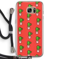 Mini cactus: Samsung Galaxy S7 Edge Transparant Hoesje met koord
