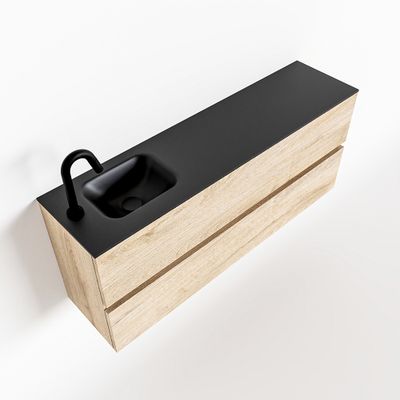 Toiletmeubel Mondiaz Ada | 120 cm | Meubelkleur Washed oak | Lex wastafel Urban Links | 1 kraangat