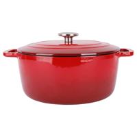 Braadpan/stoofpan - gietijzer/emaille - 3.2 liter - 28 x 13 cm - rood - voor stoofpotten/stoofvle - thumbnail