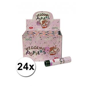 Voordelige bruiloft confetti shooters 24 stuks