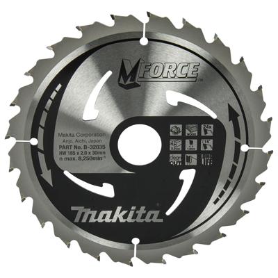 Makita Cirkelzaagblad voor Hout | Mforce | Ø 185mm Asgat 30mm 24T - B-32035