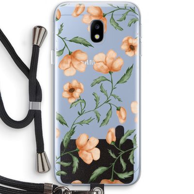Peachy flowers: Samsung Galaxy J3 (2017) Transparant Hoesje met koord