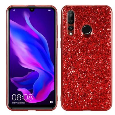 Glitter poeder schokbestendig TPU beschermende case voor Huawei Nova 4 (rood)