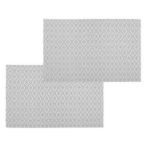 Set van 4x stuks placemats grafische print wit texaline 45 x 30 cm - Placemats