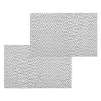 Set van 4x stuks placemats grafische print wit texaline 45 x 30 cm - Placemats - thumbnail