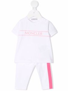 Moncler Enfant survêtement à logo imprimé - Blanc