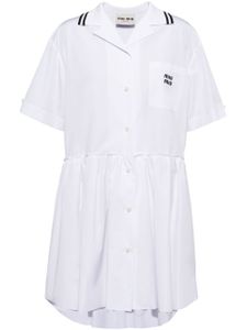 Miu Miu robe en popeline à coupe courte - Blanc