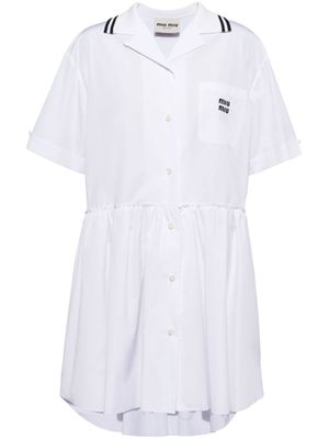 Miu Miu robe en popeline à coupe courte - Blanc
