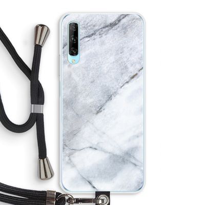 Witte marmer: Huawei P Smart Pro Transparant Hoesje met koord