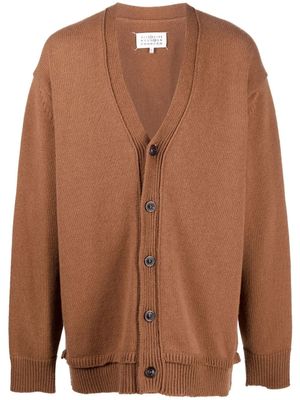 Maison Margiela cardigan à coudières - Marron