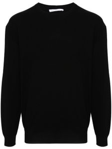 Helmut Lang pull nervuré à logo embossé - Noir