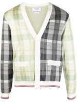 Thom Browne cardigan à carreaux - Blanc