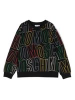 Moschino Kids sweat en coton à logo imprimé - Noir