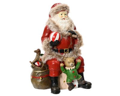 Kerstman polyresin l9.7b13h19 cm rood kerst Decoris - Decoris