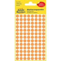 Etiket avery 3178 rond 8mm oranje 416st | 10 stuks