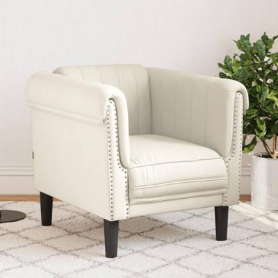 Fauteuil fluweel crmekleurig