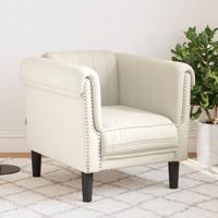 Fauteuil fluweel crmekleurig