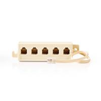 Nedis Telecomverlengkabel | RJ11 Male | 5x RJ11 (4/6) Female | 0.20 m | Kabel design: Plat | Kabeltype: RJ11 | Ivoor | Doos - CTGB90825IV02
