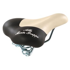 Selle Monte Grappa Zadel Fashion met veer cream/zwart