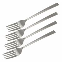 Bellatio design Gebaksvorkjes - 4x stuks - zilver - RVS - taartvorkjes - 15 cm