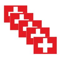 Vlag van Zwitserland stickers - 20x - 7 x 10 cm - Landen - Zwitserlandanse vlaggetjes - thumbnail