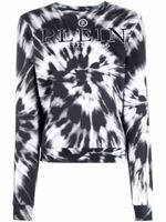 Philipp Plein sweat tie-dye à logo brodé - Noir - thumbnail