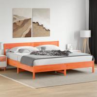 Bedframe zonder matras massief grenenhout wasbruin 200x200 cm