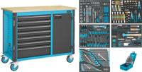 HAZET Werkbank - rijdend - Assistent 179NW - assortiment 179NW-7/314 - 314-delig - Laden, ondiep: 6 x 81 x 522 x 398 mm - Laden, diep: 1 x 166 x 522 x