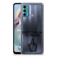 Motorola Moto G60 Silicone-hoesje Finger Don't Touch My Phone - thumbnail