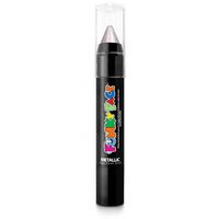 Face paint stick - metallic zilver - 3,5 gram - schmink/make-up stift/potlood - thumbnail