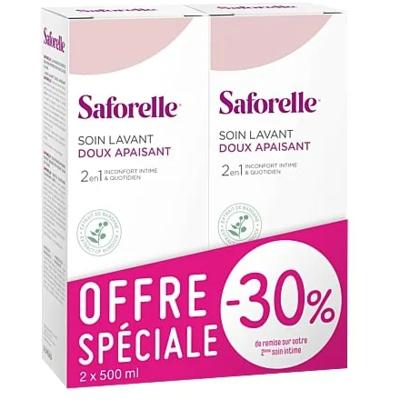 Saforelle Zachte Wasoplossing PromoPack 2x 500ml Saforelle Zachte Wasoplossing PromoPack 2x 500ml