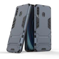 Schokbestendige PC + TPU Case voor Galaxy M30 met houder (marineblauw)