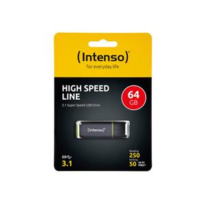 Intenso High Speed Line USB flash drive 64 GB USB Type-A 3.2 Gen 1 (3.1 Gen 1) Zwart, Geel