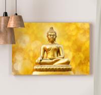 Canvas schilderij gele boeddha