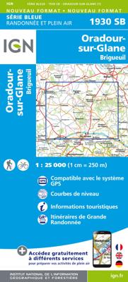 Wandelkaart - Topografische kaart 1930 SB - Serie Bleue Oradour-sur-Glane | IGN - Institut Géographique National
