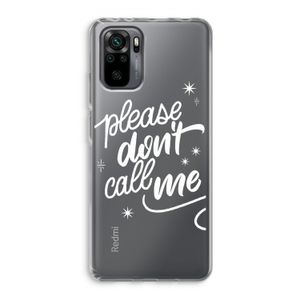Don't call: Xiaomi Redmi Note 10 Pro Transparant Hoesje