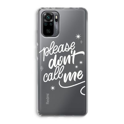 Don't call: Xiaomi Redmi Note 10 Pro Transparant Hoesje