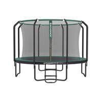 Ronde tuintrampoline met veiligheidsnet, Zwart + Donkergroen / 366 cm