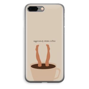 Aggressively drinks coffee: iPhone 8 Plus Transparant Hoesje