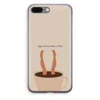 Aggressively drinks coffee: iPhone 8 Plus Transparant Hoesje