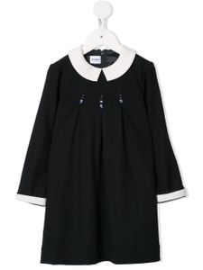 familiar robe à fleurs brodées - Noir