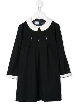 familiar robe à fleurs brodées - Noir