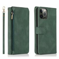 Samsung Galaxy S21 Plus hoesje - Bookcase - Pasjeshouder - Portemonnee - Rits - Kunstleer - Groen - thumbnail