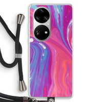 Paarse stroom: Huawei P50 Pro Transparant Hoesje met koord Paarse stroom: Huawei P50 Pro Transparant Hoesje met koord