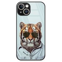 iPhone 14 glazen hardcase - Tijger wild