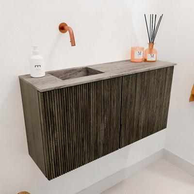 Toiletmeubel Mondiaz Joya Dlux | 80 cm | Meubelkleur Shadow | Faye wastafel Oza Wasbak Links | Zonder kraangat(en)