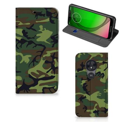 Motorola Moto G7 Play | Hoesje met Magneet | Army Dark