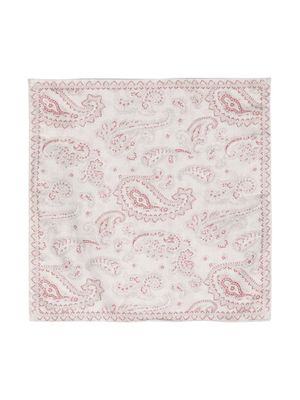 Brunello Cucinelli écharpe en soie à imprimé bandana - Blanc