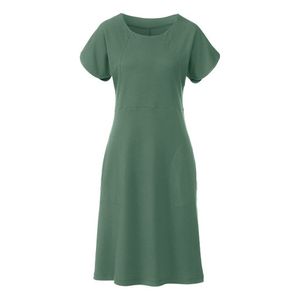 Jersey-jurk met tulpmouwen van bio-katoen, zeegras Maat: 42