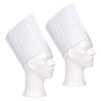 Koksmuts - 2x - wit - papier - 19 cm - volwassenen - chef mutsen